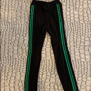 GCDS-black legging with green stripes-sz Medium